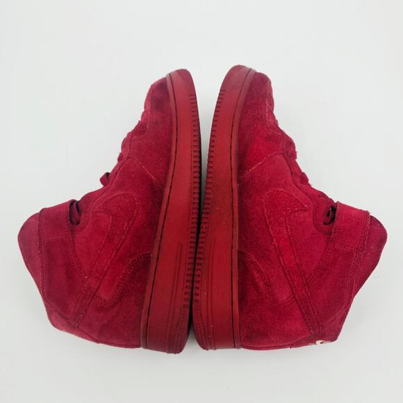 Nike Air Force 1 Mid '07 Red October Suede High Top Sneaker Mens 8.5 315123-609 - Picture 6 of 11